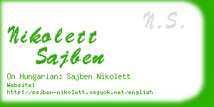 nikolett sajben business card